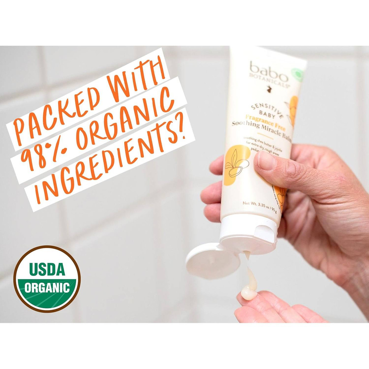 Babo Botanicals Sensitive Baby Fragrance Free Organic Soothing Miracle Balm