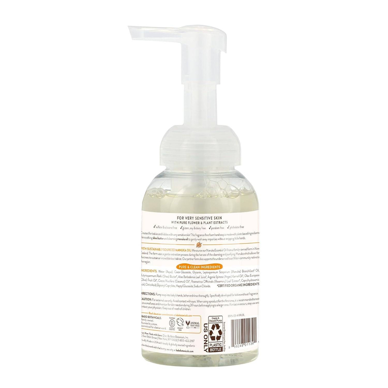 Babo Botanicals Sensitive Baby Fragrance-Free Foam Hand Soap