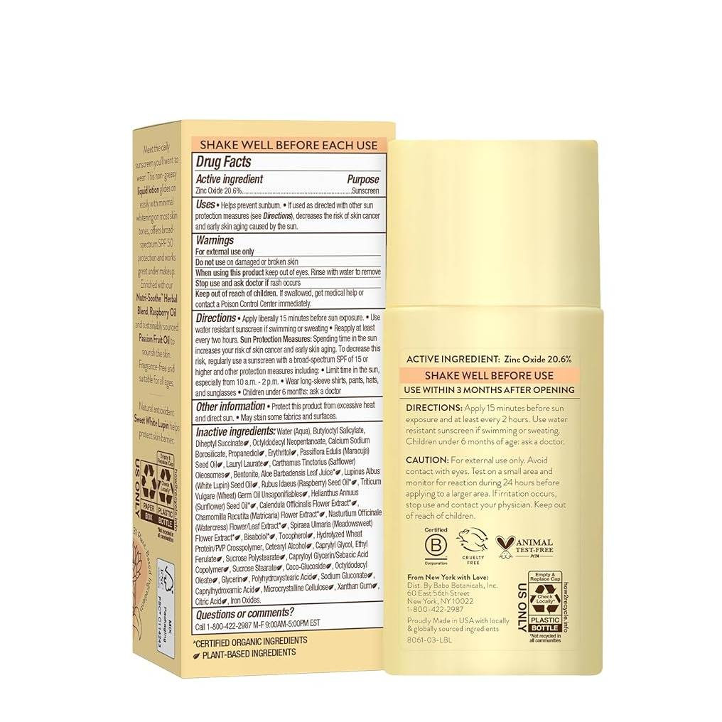 Babo Botanicals SPF 50 Daily Sheer Fluid Mineral Sunscreen