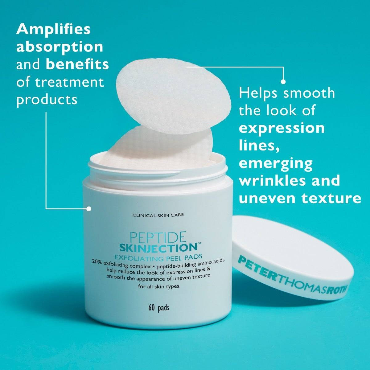 Pad lifted from the jar, amplifies absorption and benefits of treatment products