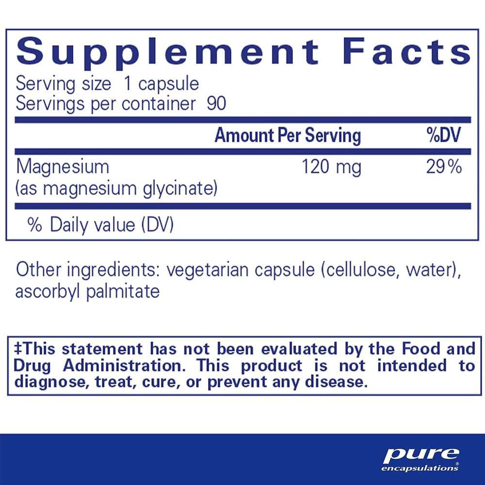 Pure Encapsulations Magnesium (Glycinate) PURE-MG BeautifiedYou.com