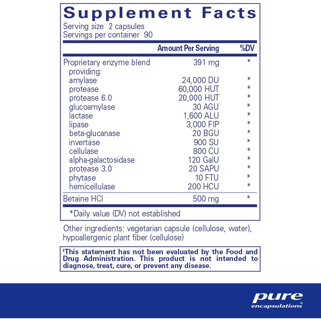 Pure Encapsulations Digestive Enzymes Ultra with Betaine HCl