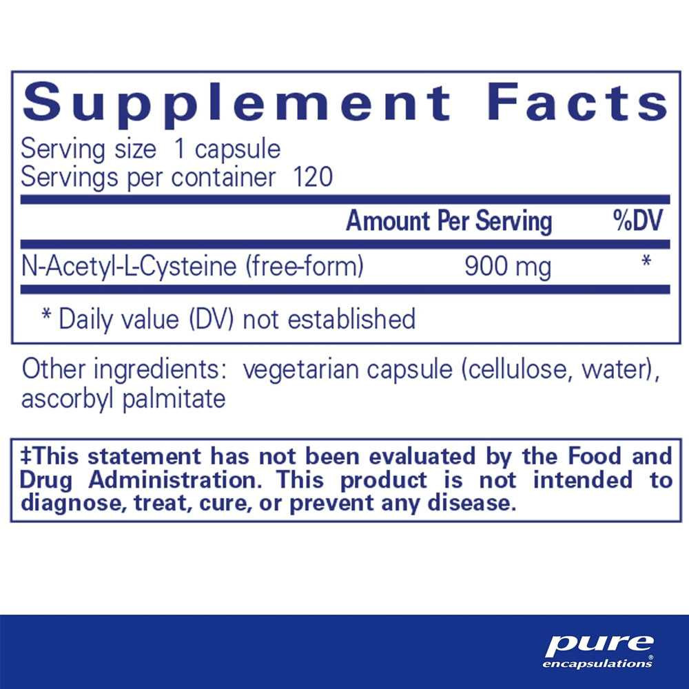 Supplement facts panel for the 120 capsule size