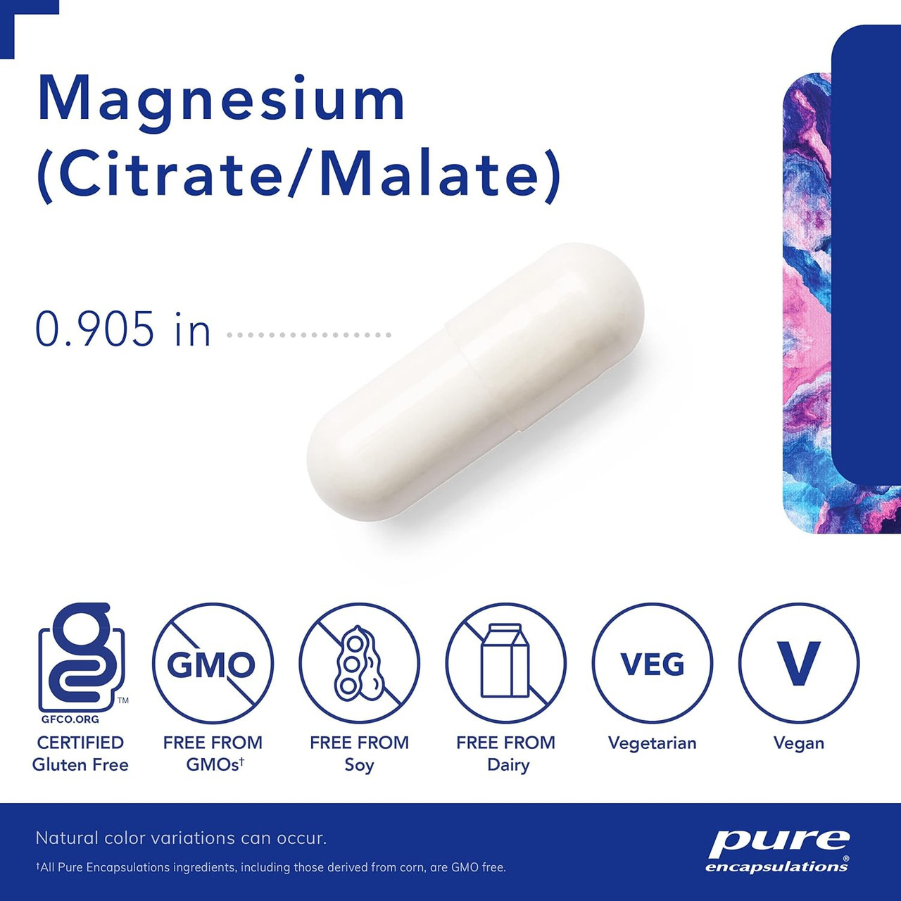 Magnesium citrate malate capsule size 0.905 in free-from icons