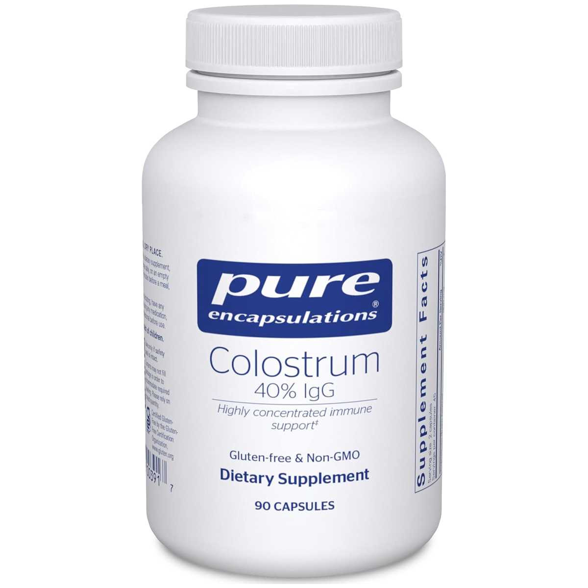 Pure Encapsulations Colostrum 40% IgG 90 capsule bottle