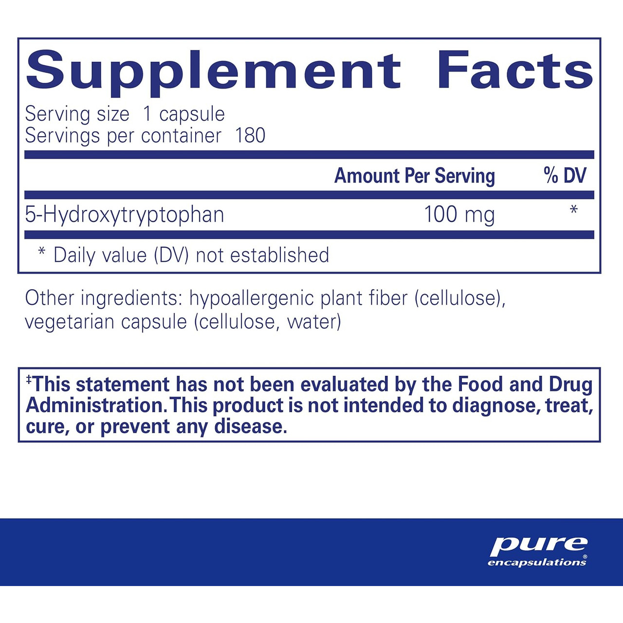 Pure Encapsulations 5-HTP - 100mg