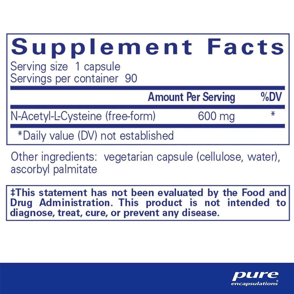 Pure Encapsulations NAC 600 mg PURE-NAC600 BeautifiedYou.com