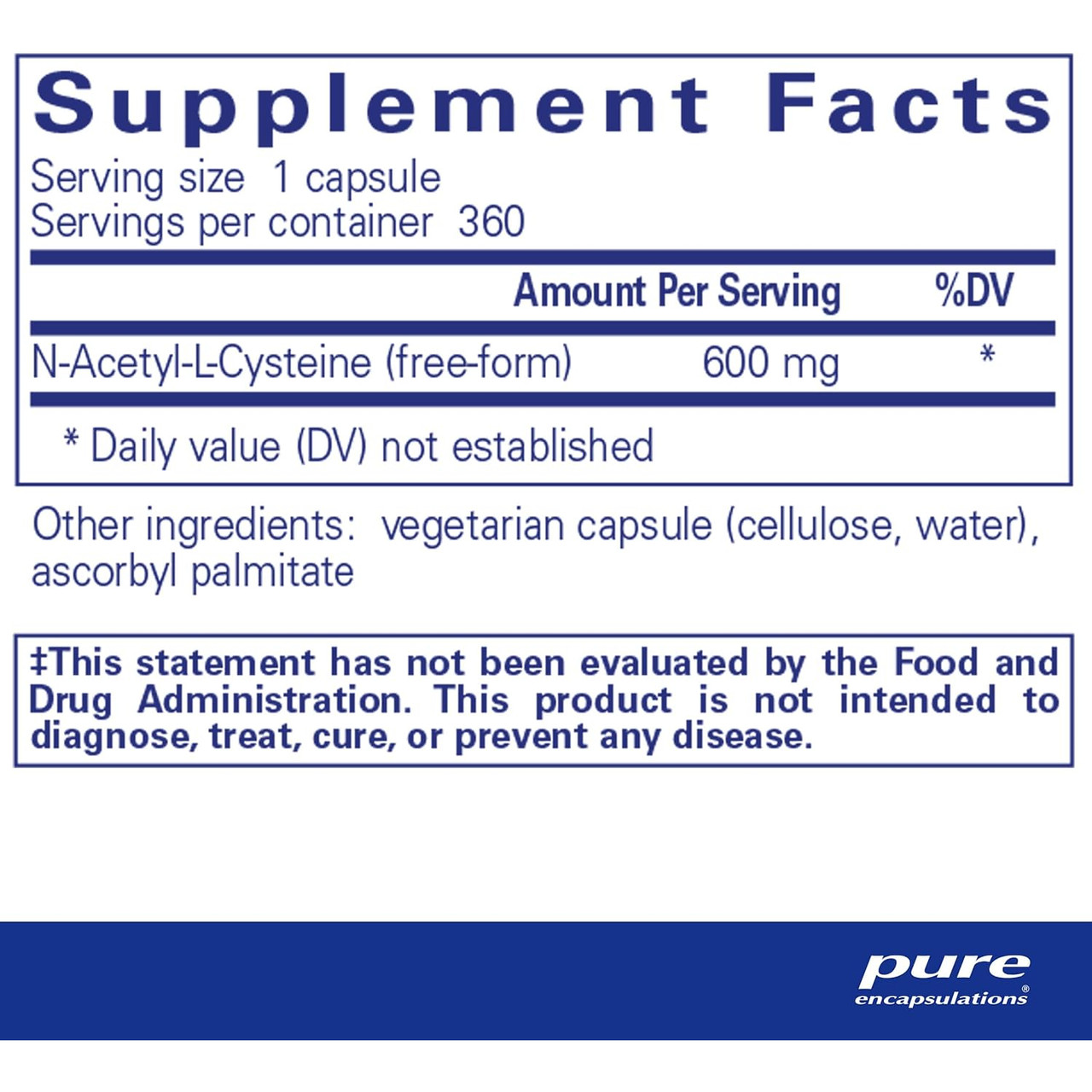 Pure Encapsulations NAC 600 mg