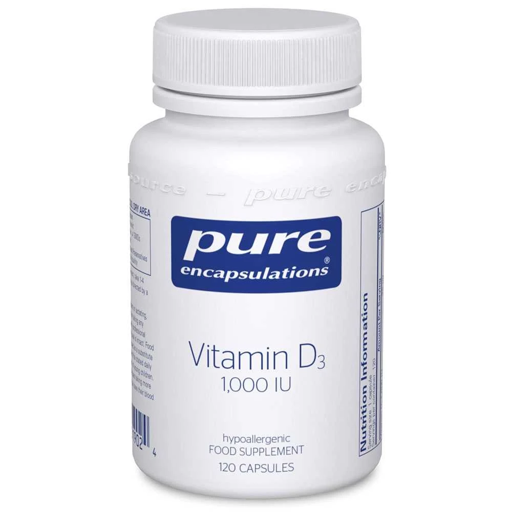 Pure Encapsulations Vitamin D3 1,000 IU 120 capsule bottle