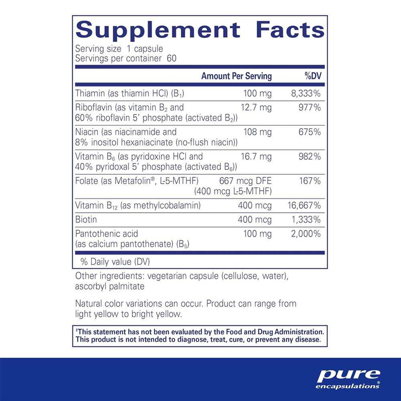 Pure Encapsulations B-Complex Plus PURE-BComplexPlus BeautifiedYou.com