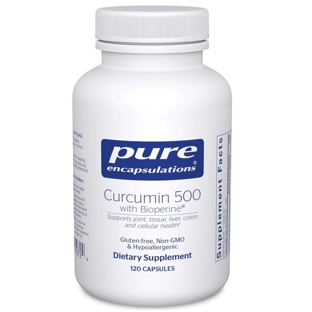Pure Encapsulations Curcumin 500 with Bioperine PURE-C500 BeautifiedYou.com