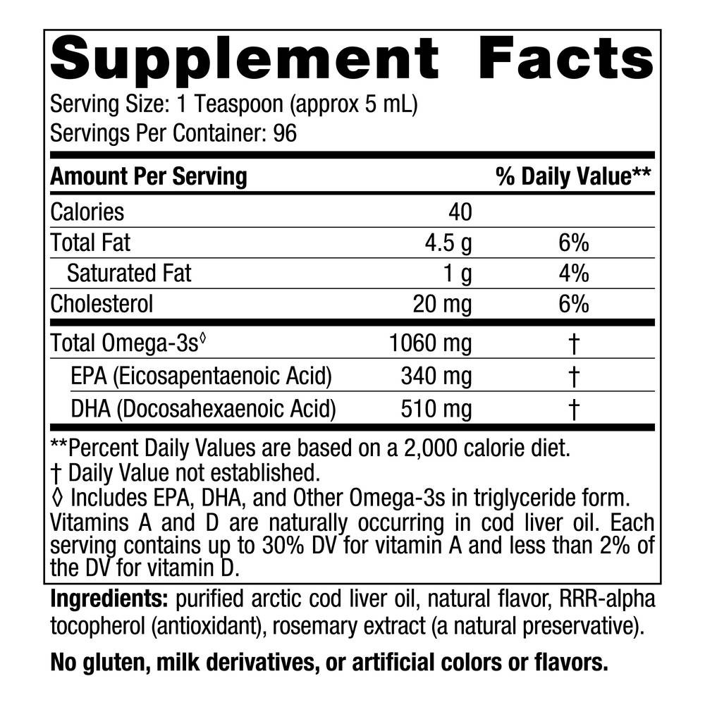 Nordic Naturals Arctic Cod Liver Oil, Orange Flavor
