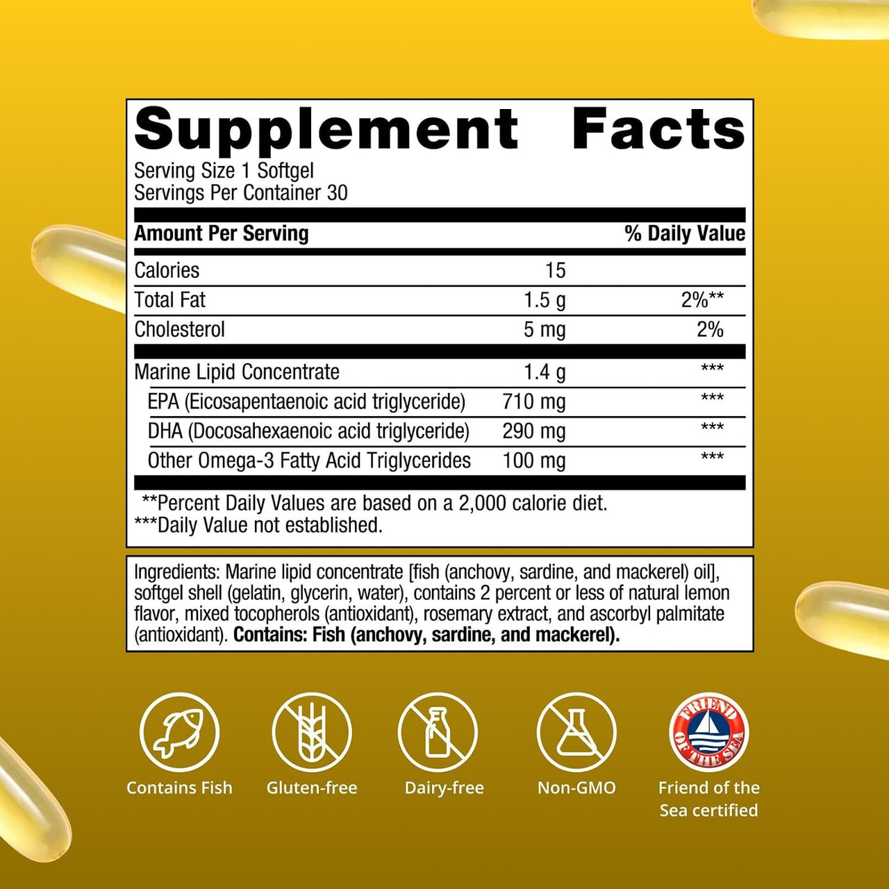 Metagenics OmegaGenics EPA-DHA 1000 Omega-3 Fish Oil Supplement, Lemon Flavor