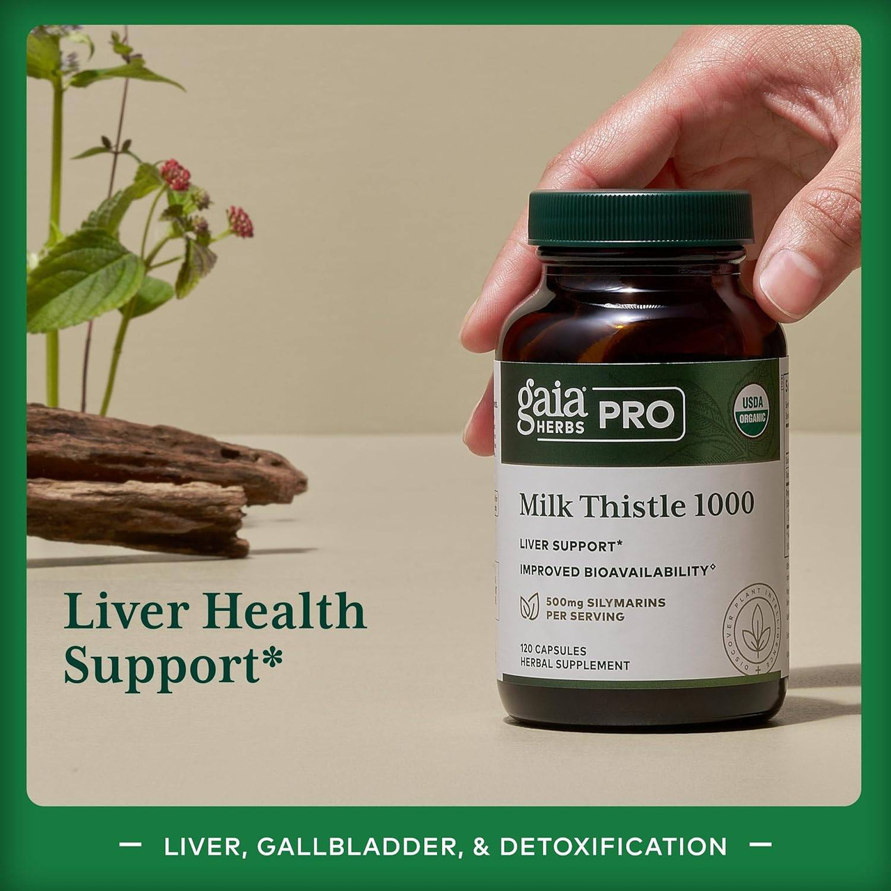 Gaia Herbs PRO Milk Thistle 1000 - 120 Capsules