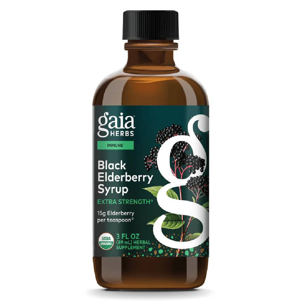 Gaia Herbs Black Elderberry Syrup Extra Strength