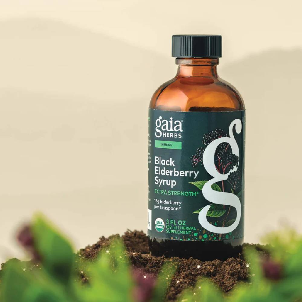 Gaia Herbs Black Elderberry Syrup Extra Strength