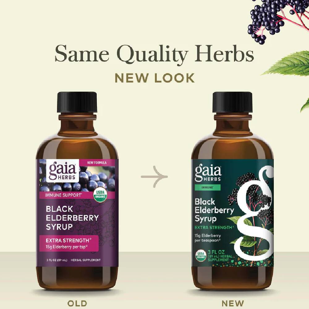 Gaia Herbs Black Elderberry Syrup Extra Strength