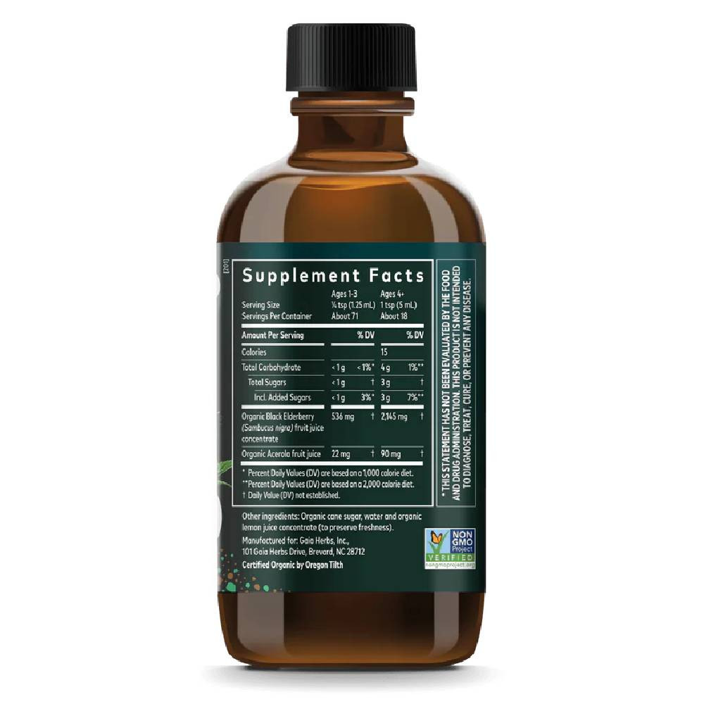 Gaia Herbs Black Elderberry Syrup Extra Strength
