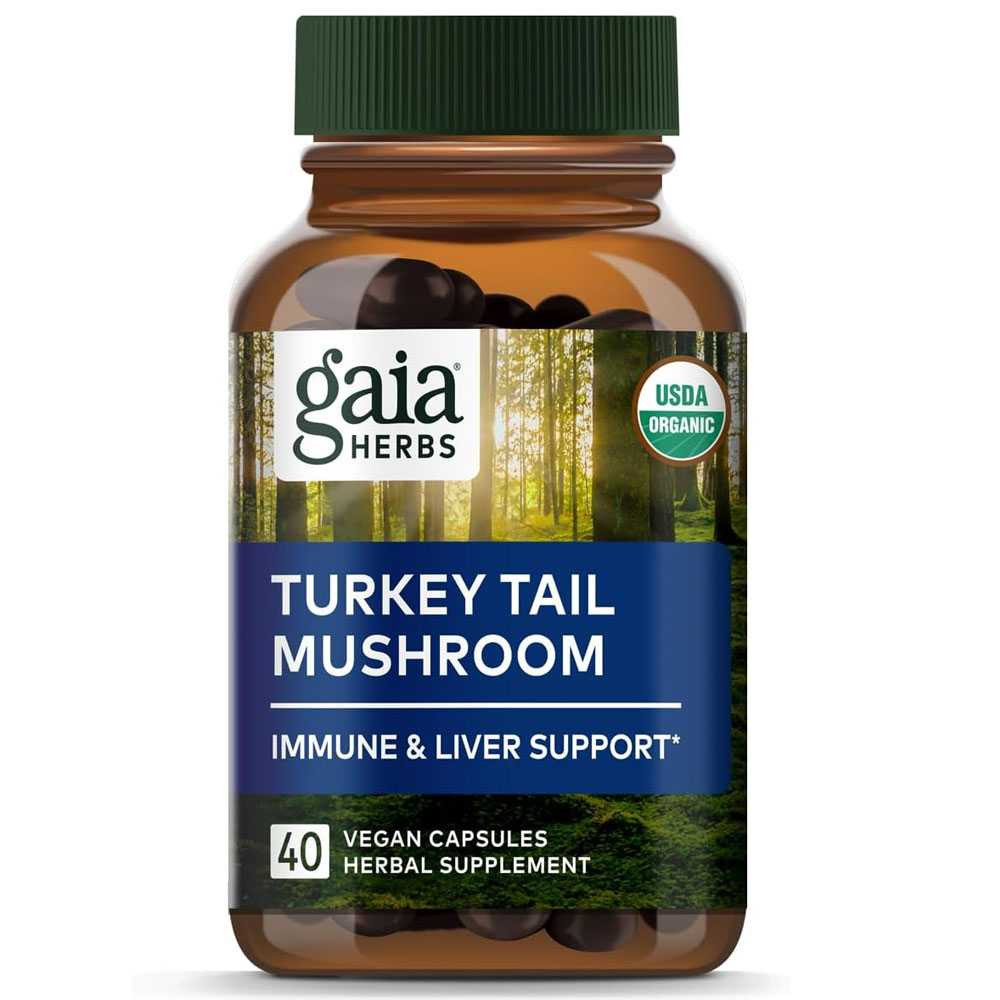 Gaia Herbs PRO Turkey Tail Mushroom - 40 Capsules GAIA51771 BeautifiedYou.com