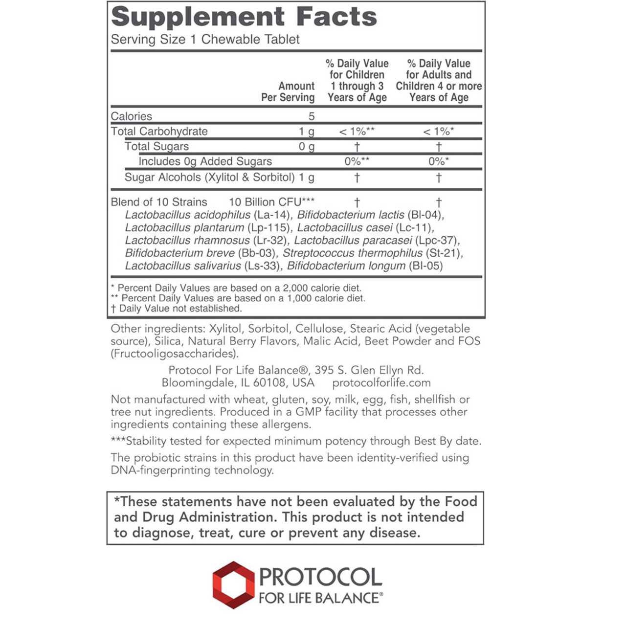 Protocol Chewable Protodophilus 10 Billion - 60 Chewables