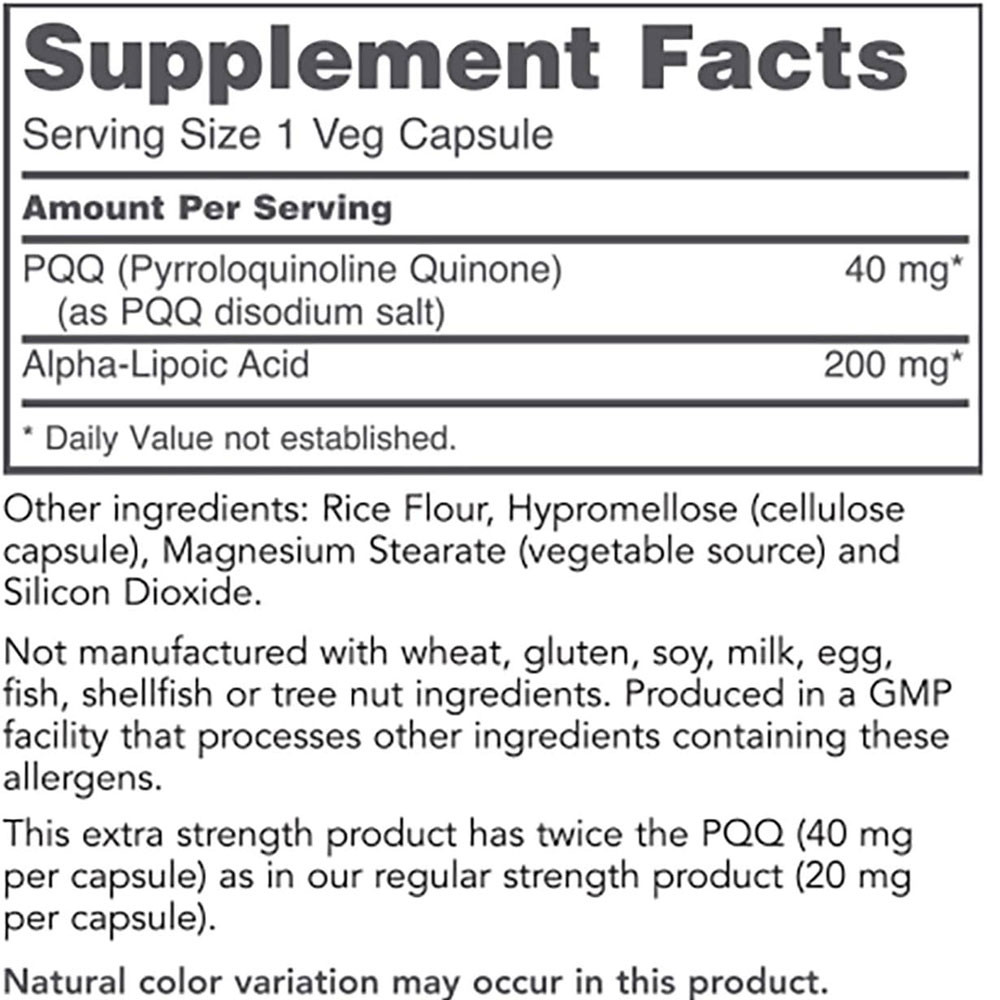 Protocol Extra Strength PQQ 40mg - 50 Capsules