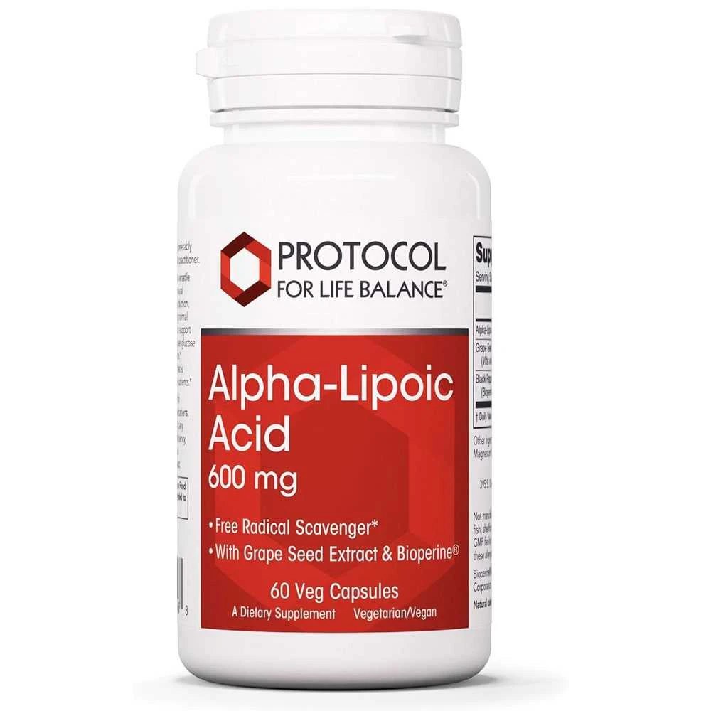 Protocol for Life Balance Alpha-Lipoic Acid 600 mg 60 veg capsule bottle