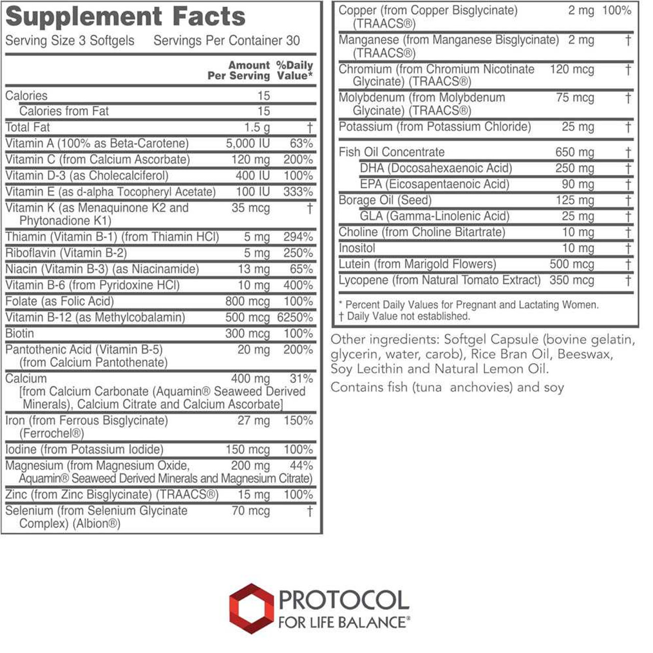 Protocol Pre-Natal Multi with DHA - 90 Softgels PLB38094 BeautifiedYou.com