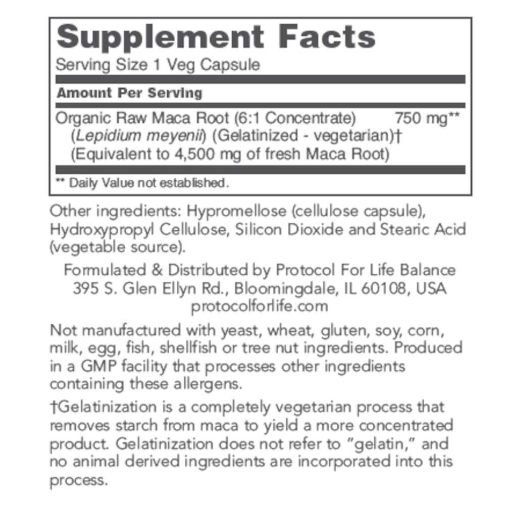 Protocol MACA 750mg - 90 Capsules PLB47775 BeautifiedYou.com