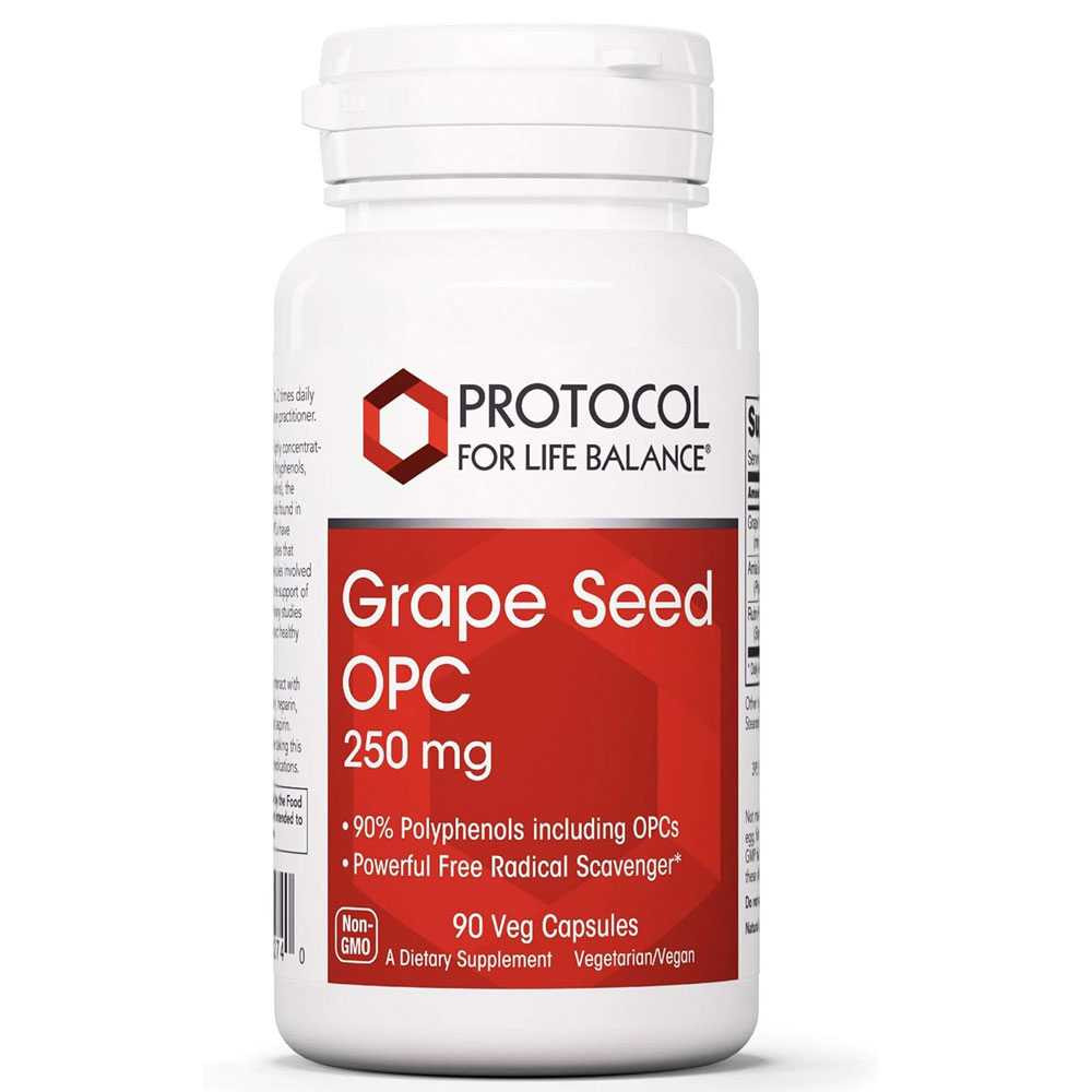Protocol Grape Seed OPC 250mg - 90 Capsules PLB32740 BeautifiedYou.com