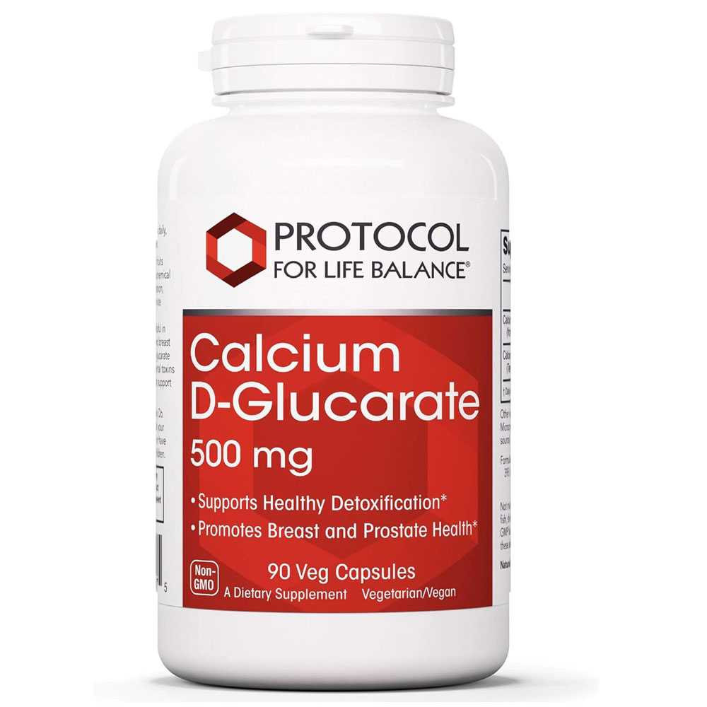 Protocol for Life Balance Calcium D-Glucarate 500 mg 90 veg capsule bottle