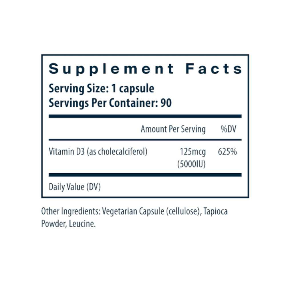 Vital Nutrients Vitamin D3 5000IU VNT-VD3 BeautifiedYou.com