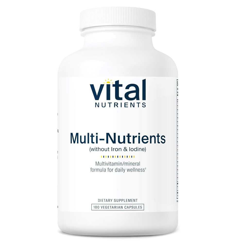 Vital Nutrients Multi-Nutrients (No Iron or Iodine) - 180 Capsules VNT03119 BeautifiedYou.com