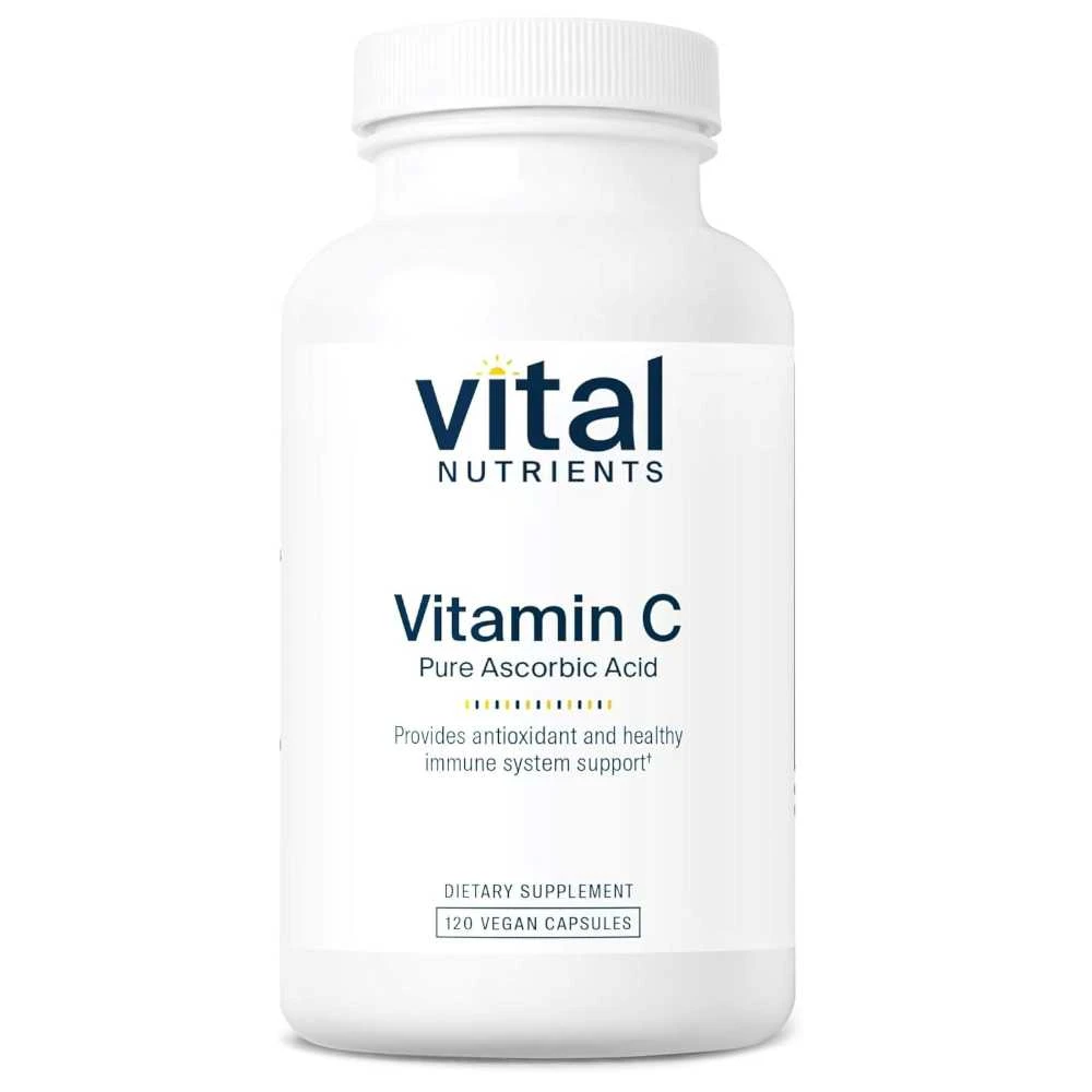 Vital Nutrients Vitamin C Pure Ascorbic Acid 120 vegan capsule bottle