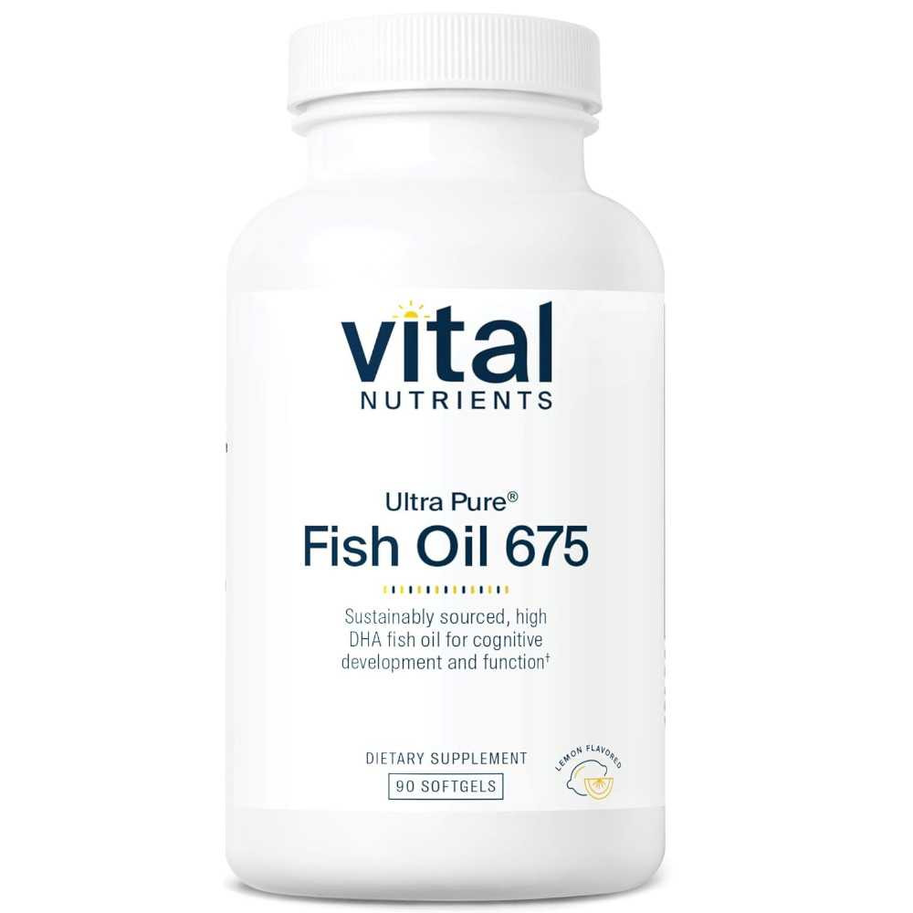 Vital Nutrients Ultra Pure Fish Oil 675 High Omega-3 DHA - 90 Softgels VNT54114 BeautifiedYou.com