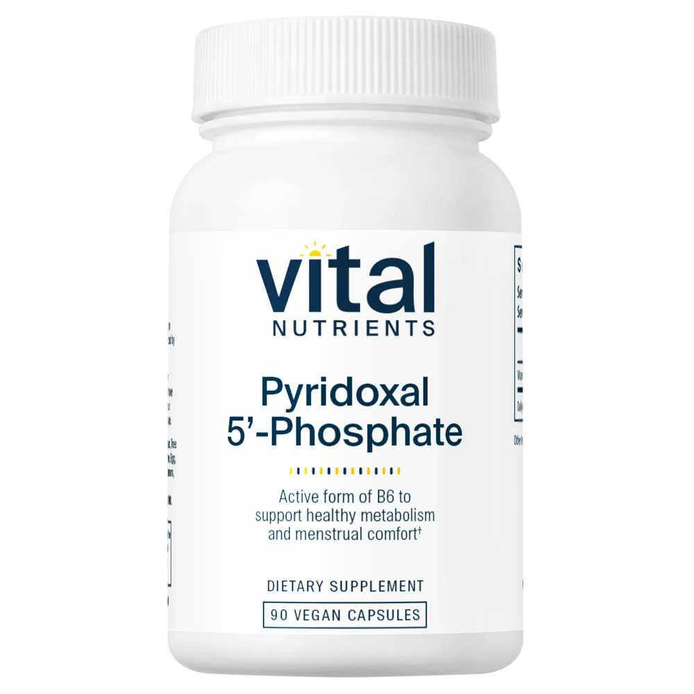 Vital Nutrients Pyridoxal 5'-Phosphate 90 vegan capsule bottle