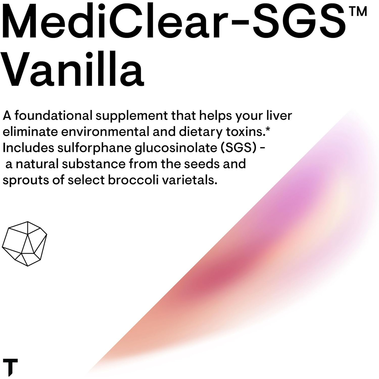 MediClear-SGS Vanilla text on broccoli-sourced sulforaphane glucosinolate