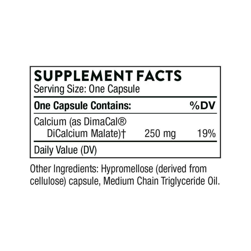 Supplement facts for Thorne Calcium