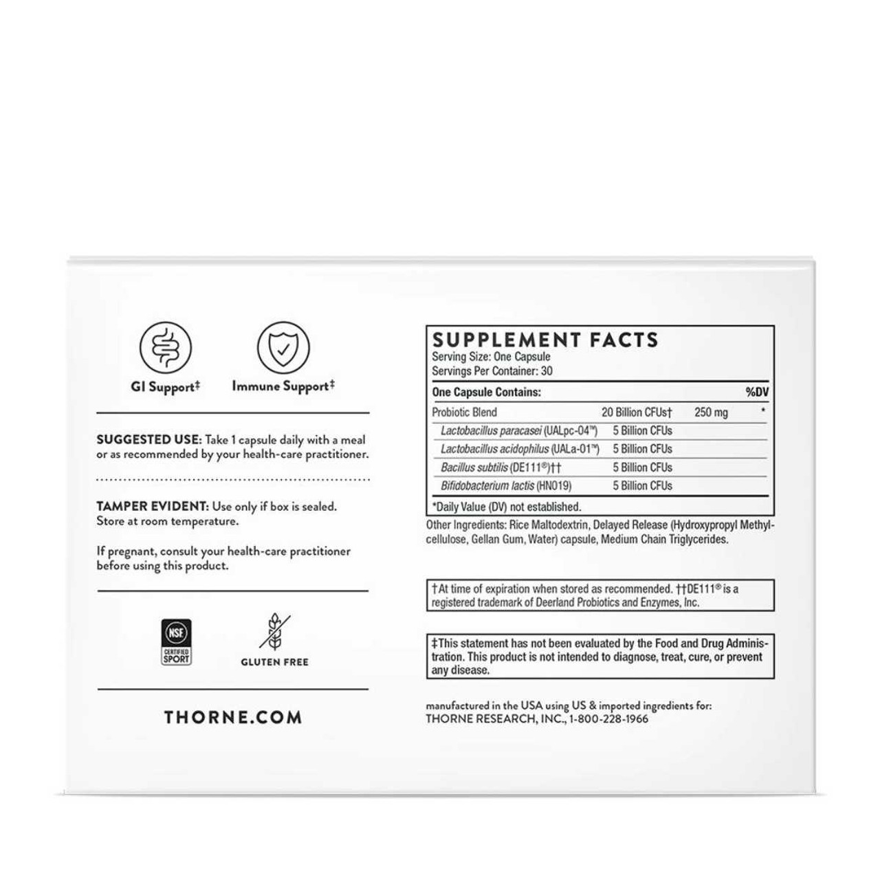 Thorne FloraSport 20B - NSF Certified for Sport - 30 Capsules THR06312 BeautifiedYou.com
