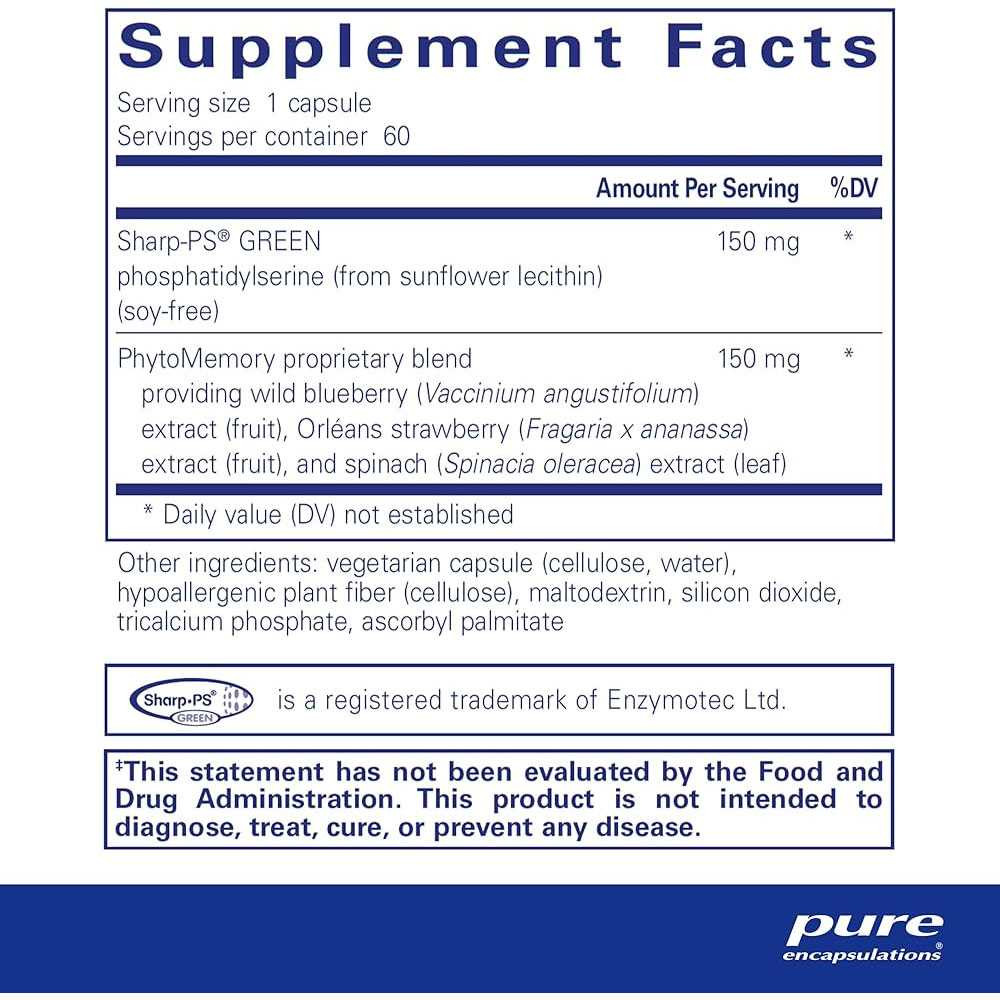 Supplement facts panel for PS Plus
