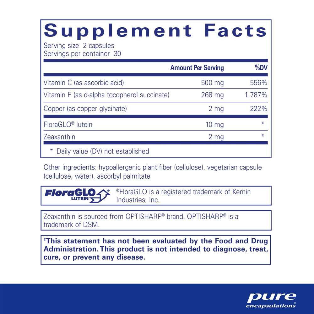 Pure Encapsulations Eye Protect Basics - 60 Capsules PURE13602 BeautifiedYou.com