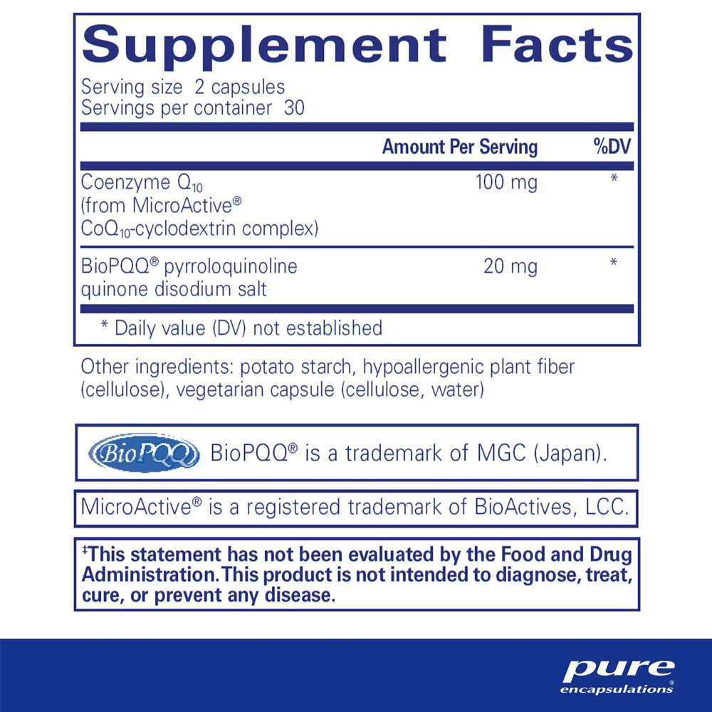 Pure Encapsulations SR-CoQ10 with PQQ - 60 Capsules PURE12650 BeautifiedYou.com