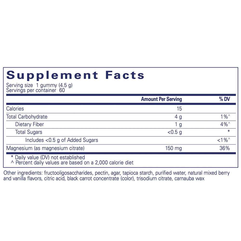 Pure Encapsulations Magnesium Gummy - 60 Gummies PURE25636 BeautifiedYou.com