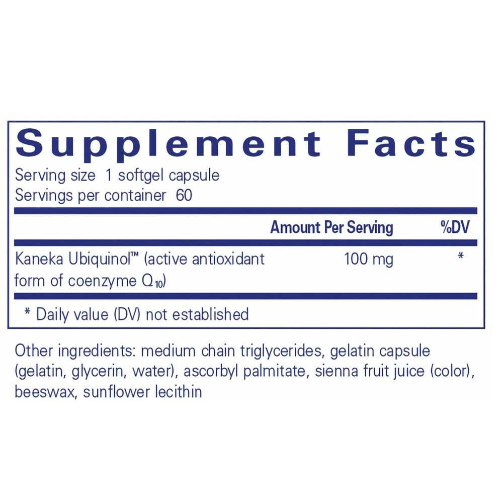 Pure Encapsulations Ubiquinol-QH 200mg - 60 Softgels PURE11301 BeautifiedYou.com