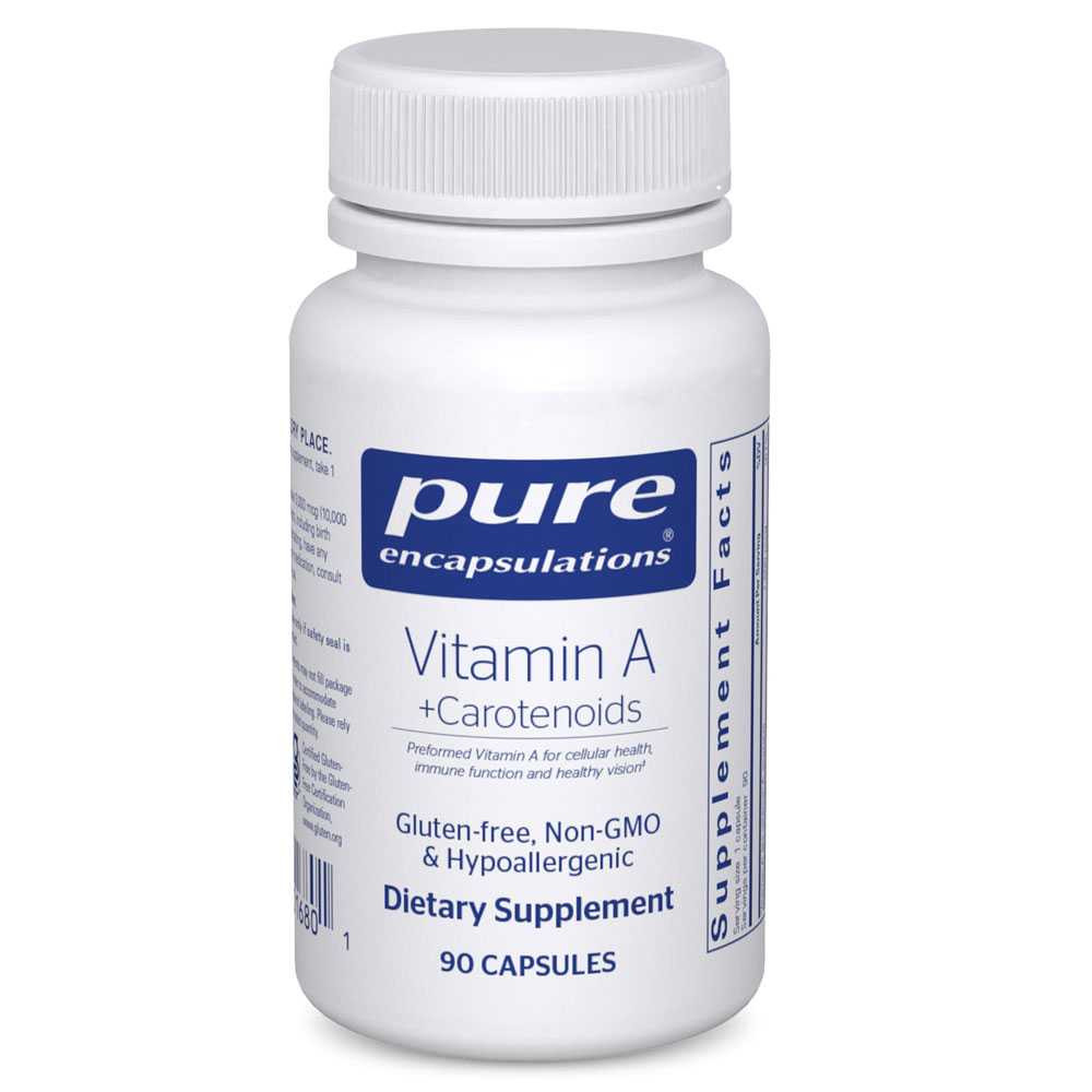 Pure Encapsulations Vitamin A + Carotenoids - 90 Capsules PURE16801 BeautifiedYou.com