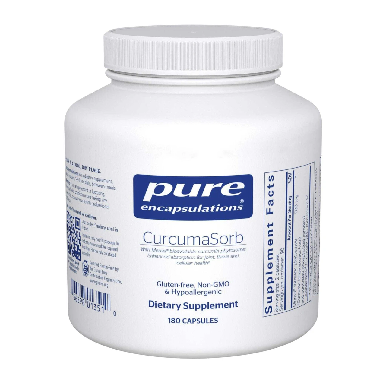 Pure Encapsulations CurcumaSorb 180 capsules bottle