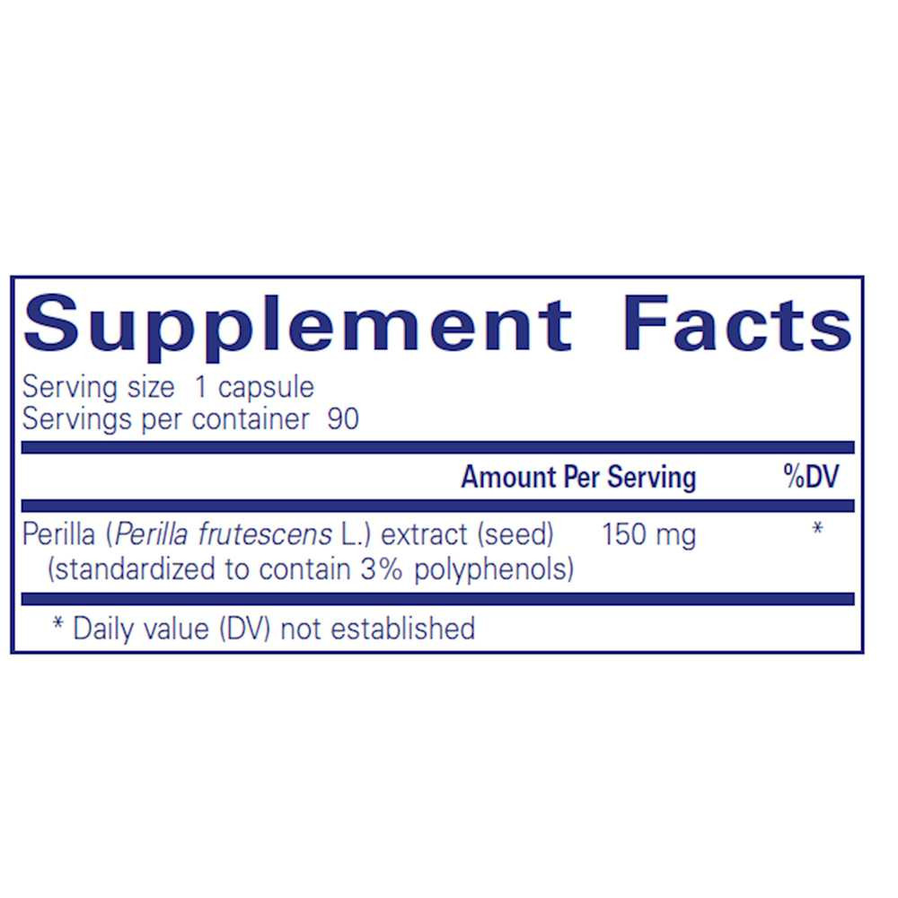 Perilla Extract supplement facts panel