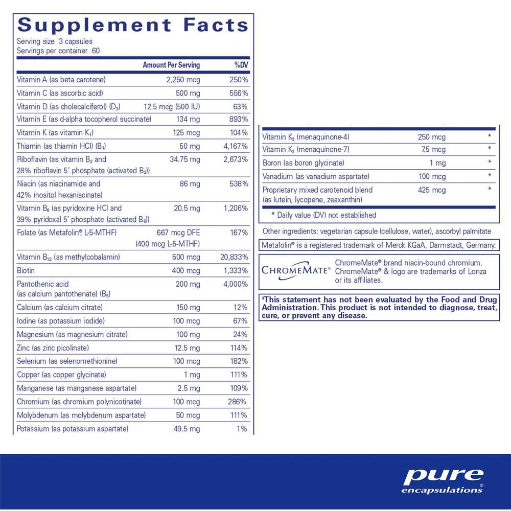 Pure Encapsulations Nutrient 950 with Vitamin K - 180 Capsules PURE10359 BeautifiedYou.com