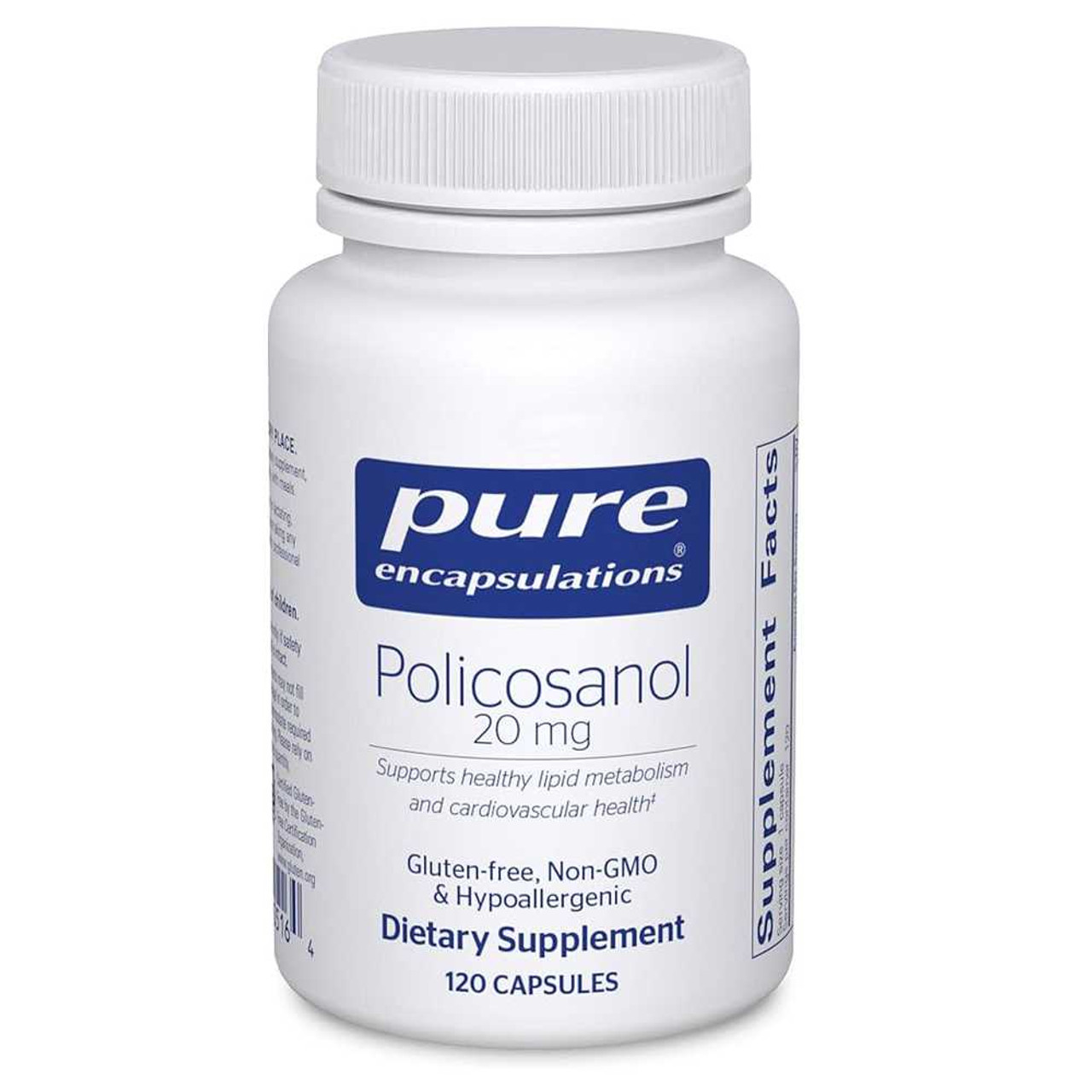 Pure Encapsulations Policosanol 20mg - 120 Capsules PURE05164 BeautifiedYou.com