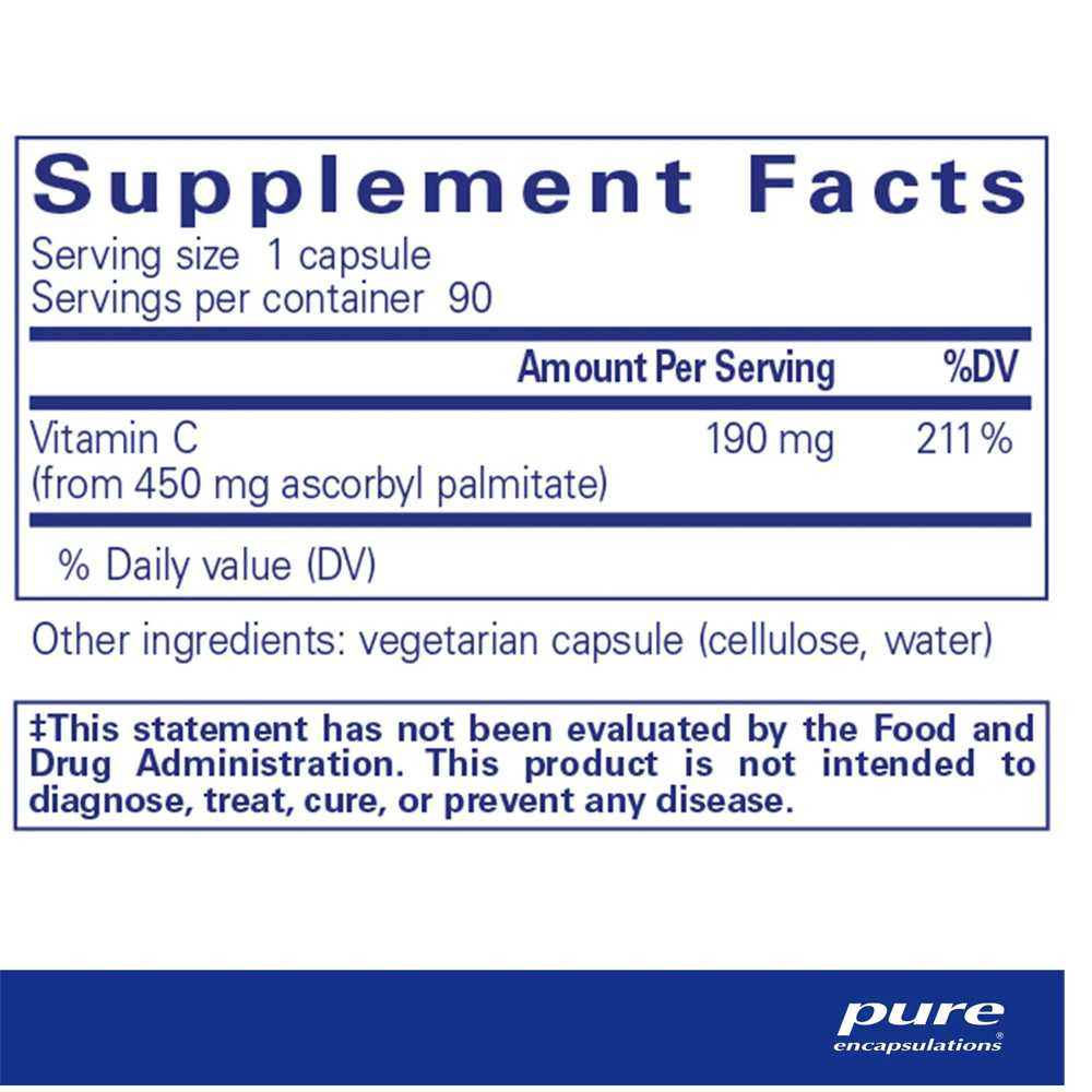 Pure Encapsulations Ascorbyl Palmitate - 180 Capsules PURE00237 BeautifiedYou.com