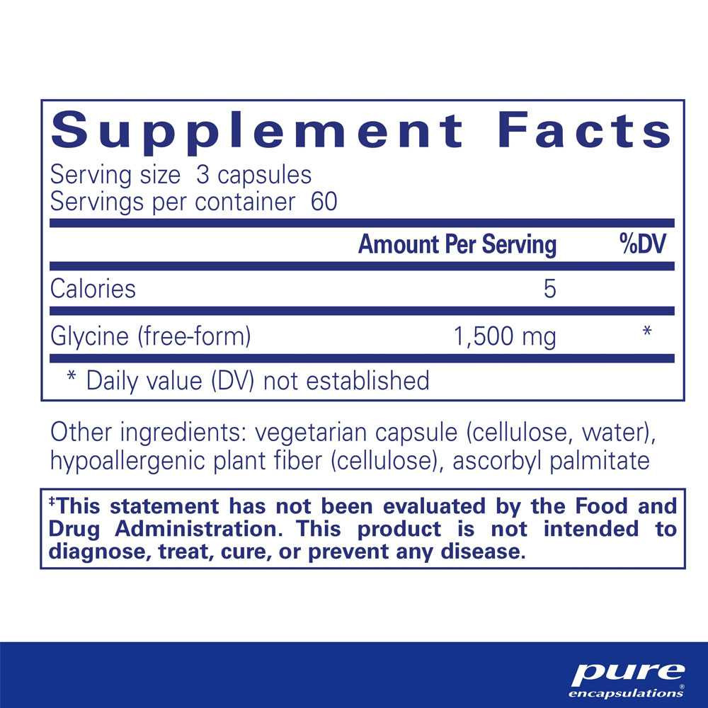 Pure Encapsulations Glycine - 180 Capsules PURE05669 BeautifiedYou.com